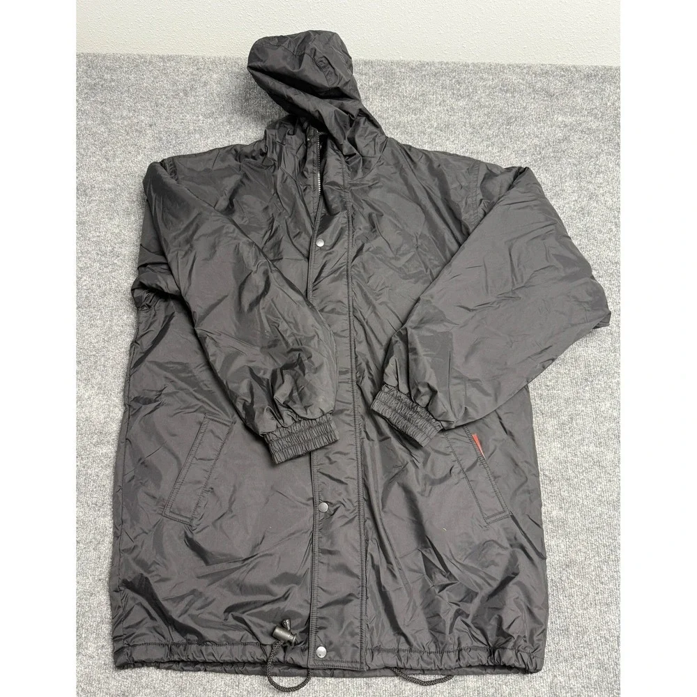 Vintage Illusion Black Reversible Waterproof Hooded Jacket Men's Size XL NEW‎